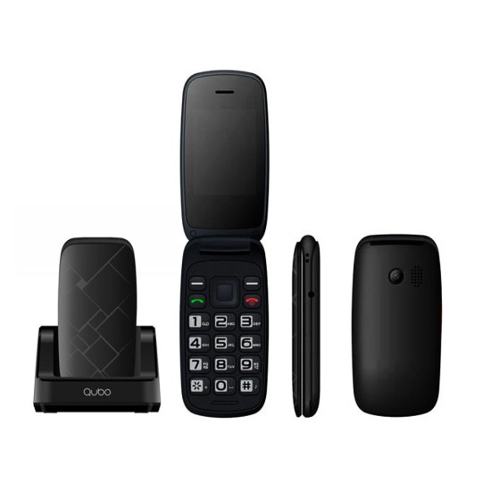 QUBO NEO2 2,4" COM CARREGADOR DE BASE DUAL SIM PRETO